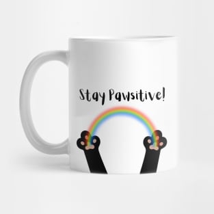 Stay Pawsitive Black Paws Mug